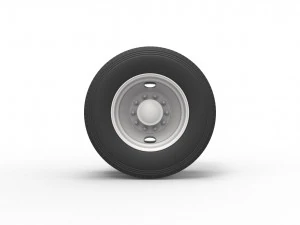 2 Hole rear double wheel of old school truck Scale 1 to 25 3D Print Model
