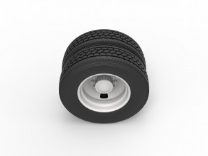 2 Hole rear double wheel of old school truck Scale 1 to 25 3Dプリントモデル