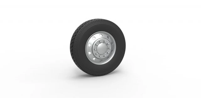 10 Hole front wheel of old school truck Scale 1 to 25 3D Print Model .c4d .max .obj .3ds .fbx .stl .blend 