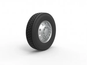 10 Hole front wheel of old school truck Scale 1 to 25 3D Print Model