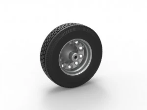 10 Hole front wheel of old school truck Scale 1 to 25 3D Print Model