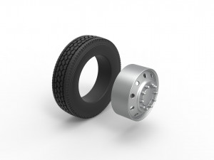 10 Hole front wheel of old school truck Scale 1 to 25 Modelo de impresión 3D