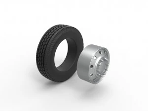 10 Hole front wheel of old school truck Scale 1 to 25 3D Print Model