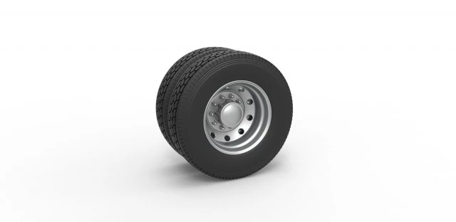 10 Hole rear double wheel of old school truck Scale 1 to 25 3D Print Model .c4d .max .obj .3ds .fbx .stl .blend 
