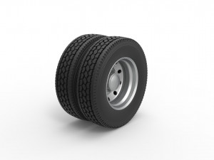 10 Hole rear double wheel of old school truck Scale 1 to 25 3D Baskı Modeli