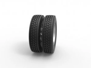 10 Hole rear double wheel of old school truck Scale 1 to 25 3D Print Model