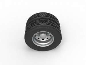 10 Hole rear double wheel of old school truck Scale 1 to 25 3D Baskı Modeli