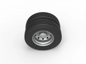 10 Hole rear double wheel of old school truck Scale 1 to 25 3D Print Model