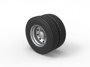 10 Hole rear double wheel of old school truck Scale 1 to 25 3D Baskı Modeli