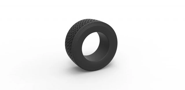 Super single semi tire Scale 1 to 25 3D Print Model .c4d .max .obj .3ds .fbx .stl .blend