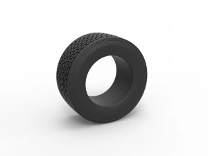 Super single semi tire Scale 1 to 25 3D Print Model