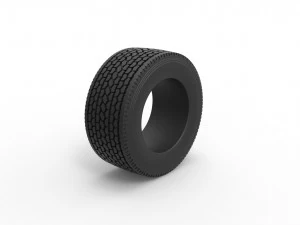 Super single semi tire Scale 1 to 25 3D Print Model