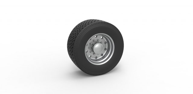 Super single semi wheel Scale 1 to 25 3D प्रिंट मॉडल .c4d .max .obj .3ds .fbx .stl .blend 