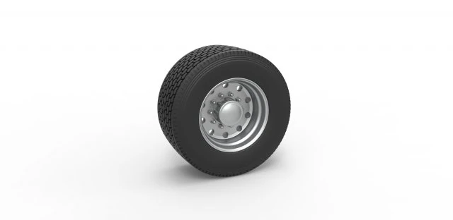 Super single semi wheel Scale 1 to 25 3D Print Model .c4d .max .obj .3ds .fbx .stl .blend 