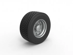 Super single semi wheel Scale 1 to 25 3D Print Model
