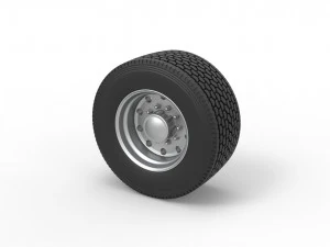Super single semi wheel Scale 1 to 25 3D Print Model