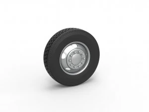 5 Gaats voorwiel van oldschool vrachtwagen Schaal 1 t/m 25 3D printmodel