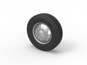 5 Hole front wheel of old school truck Scale 1 to 25 Modelo de Impressão 3D