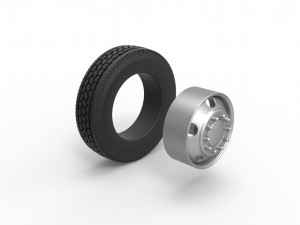 5 Hole front wheel of old school truck Scale 1 to 25 Modelo de Impressão 3D