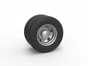 5 Hole rear double wheel of old school truck Scale 1 to 25 3Dプリントモデル