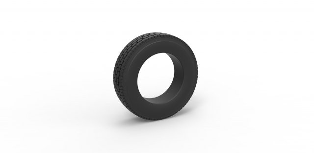Semi truck tire Scale 1 to 25 3D Принт Модель .c4d .max .obj .3ds .fbx .stl .blend 
