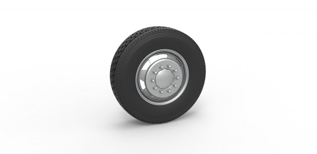 7 Hole front wheel of old school truck Scale 1 to 25 3D 프린트 모델 .c4d .max .obj .3ds .fbx .stl .blend 