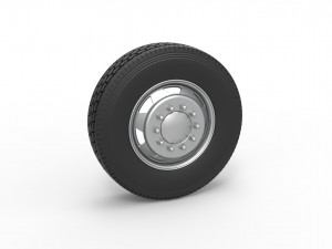 7 Hole front wheel of old school truck Scale 1 to 25 3D 打印模型