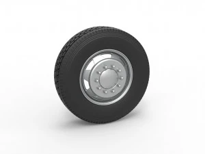 Ruota anteriore a 7 fori di un camion della vecchia scuola. Scala da 1 a 25 Modello di stampa 3D