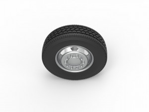 7 Hole front wheel of old school truck Scale 1 to 25 3D 프린트 모델