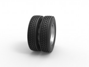 7 Hole rear double wheel of old school truck Scale 1 to 25 Modello di stampa 3D