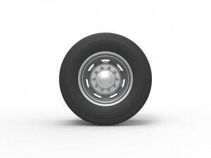 7 Hole rear double wheel of old school truck Scale 1 to 25 Modello di stampa 3D