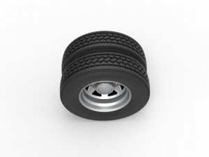 7 Hole rear double wheel of old school truck Scale 1 to 25 Modello di stampa 3D
