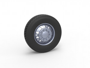 Front custom wheel of semi truck Scale 1 to 25 3D Print Model