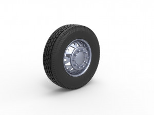 Front custom wheel of semi truck Scale 1 to 25 Modello di stampa 3D