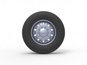 Front custom wheel of semi truck Scale 1 to 25 Modello di stampa 3D