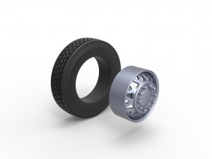 Front custom wheel of semi truck Scale 1 to 25 Modello di stampa 3D