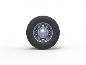 Rear custom wheel of semi truck Scale 1 to 25 3D Print Model