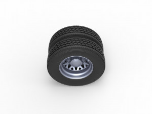Rear custom wheel of semi truck Scale 1 to 25 3D Print Model