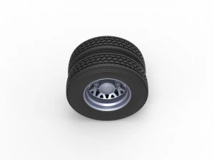 Rear custom wheel of semi truck Scale 1 to 25 3D Print Model