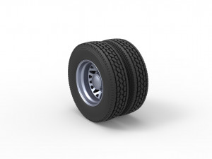 Rear custom wheel of semi truck Scale 1 to 25 3D Print Model