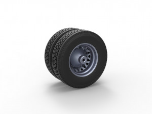 Rear custom wheel of semi truck Scale 1 to 25 3D Print Model