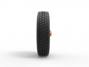 Front 5 spoke wheel of old school truck Scale 1 to 25 3D 프린트 모델