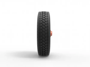 Front 5 spoke wheel of old school truck Scale 1 to 25 3D Print Model