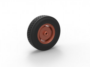 Front 5 spoke wheel of old school truck Scale 1 to 25 3D 프린트 모델