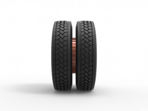 Rear 5 spoke wheel of old school truck Scale 1 to 25 3D Print Model
