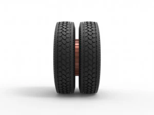 Rear 5 spoke wheel of old school truck Scale 1 to 25 3D Print Model