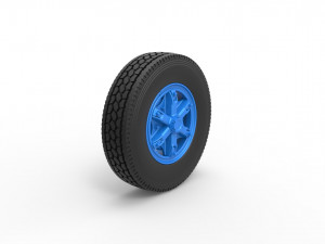 Front 6 spoke wheel of old school truck Scale 1 to 25 3D Принт Модель