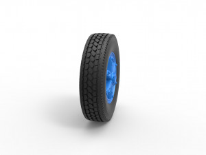 Front 6 spoke wheel of old school truck Scale 1 to 25 3D Принт Модель