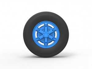 Front 6 spoke wheel of old school truck Scale 1 to 25 3D Принт Модель