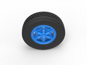Front 6 spoke wheel of old school truck Scale 1 to 25 3D Принт Модель